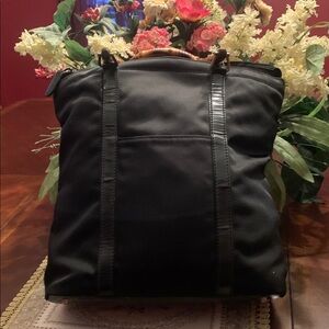 Gucci Black bamboo tote with Tan Accents